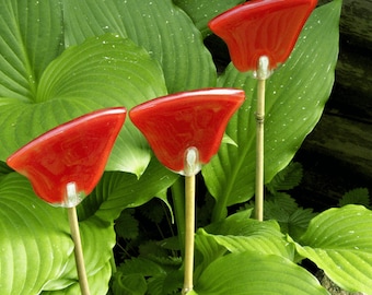 Flower glass, BELL /3 pcs./, garden decoration, glass decoration, balcony, garden, vase decoration, pot decoration, decoration for plants