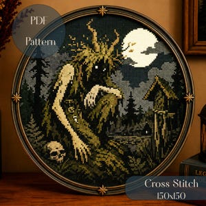 Leshy Cross Stitch Pattern PDF, Slavic Forest Spirit Embroidery, Leshy Pattern, Dark Fantasy Cross Stitch, Folklore PDF 150x150