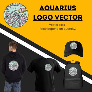 Aquarius Logo Vector Illustration File – High-Quality SVG for Custom T-Shirts, Jackets, Caps & More | Personalized Vector Design