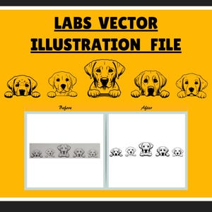 Hand Drawn Labrador Retriever SVG PNG Bundle - Digital Clipart & Pet Dog Illustration Pack for Cricut