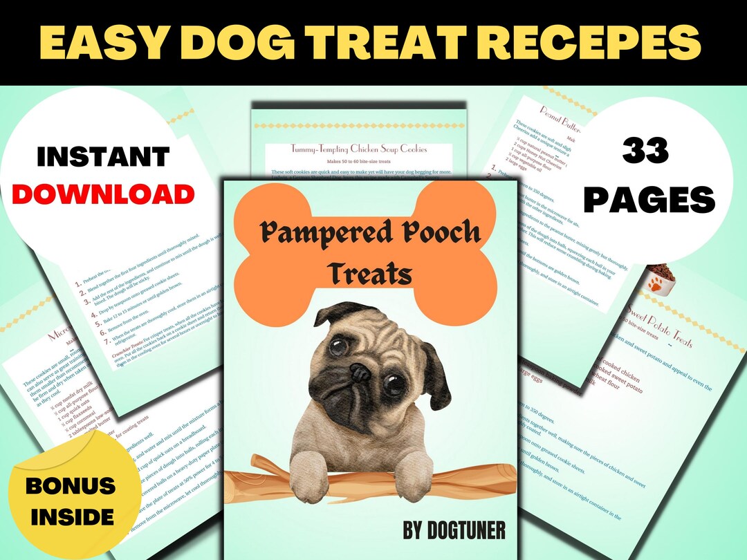 DOG Treat Recipe Book Printable Dog Treat Recipes Natural Etsy