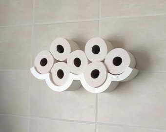 Toilet Roll Holder - Modern Eco-Friendly Storage Solution - Wall Mounted Bathroom Shelf