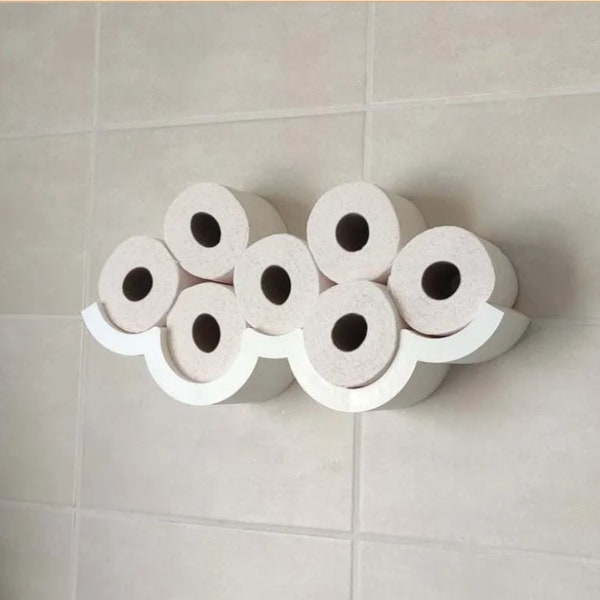 Toilet Roll Holder - Modern Eco-Friendly Storage Solution - Wall Mounted Bathroom Shelf