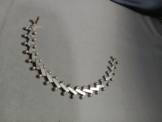 Vintage Sterling Silver Solid Reversible Bar Brac… - image 2