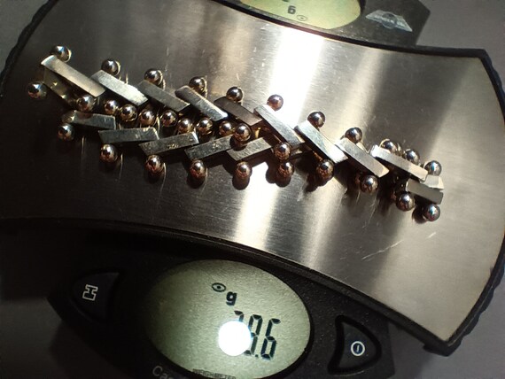 Vintage Sterling Silver Solid Reversible Bar Brac… - image 4