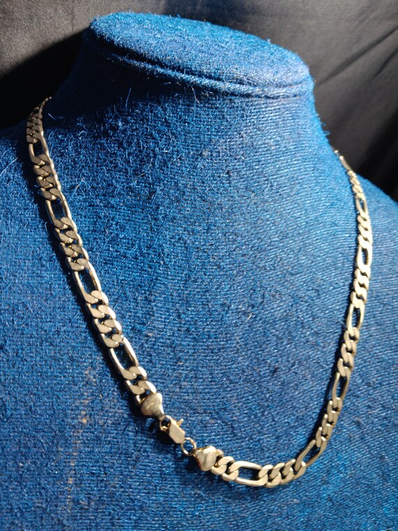 Vintage Silver Heavy 34Grm Figaro Chain Preowned … - image 7