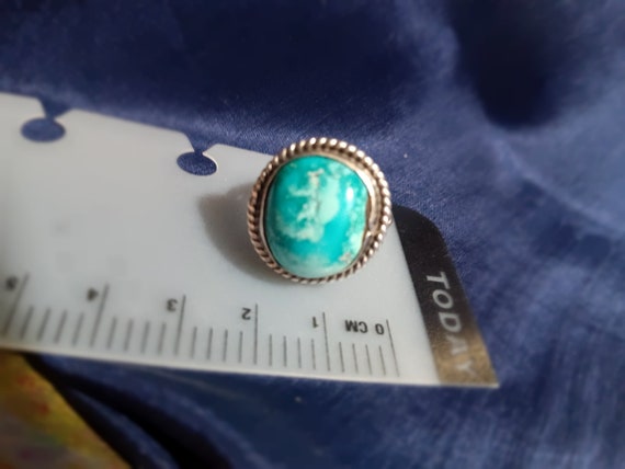 South Western native Sterling Turquoise Ring - image 9