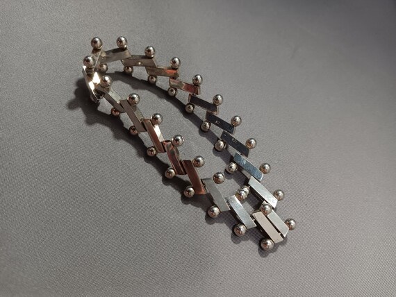 Vintage Sterling Silver Solid Reversible Bar Brac… - image 3