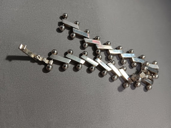 Vintage Sterling Silver Solid Reversible Bar Brac… - image 10