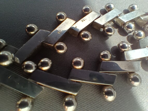 Vintage Sterling Silver Solid Reversible Bar Brac… - image 6