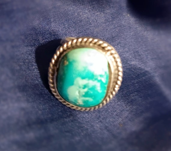 South Western native Sterling Turquoise Ring - image 1