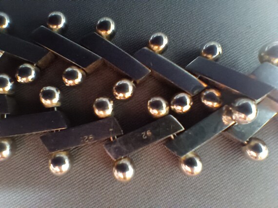 Vintage Sterling Silver Solid Reversible Bar Brac… - image 7