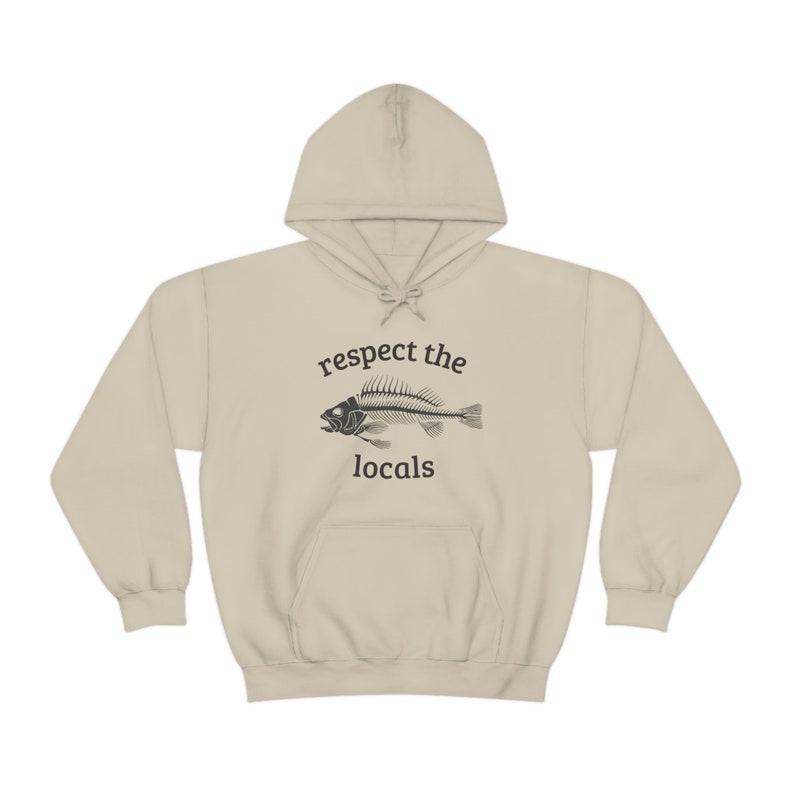 Respect the Locals Hoodie Fish Bone Sweatshirt Gifts for Surfers Beach Print Holiday Hoodie Sea Conservation Protect the Ocean Shirt image 10
