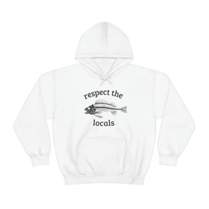 Respect the Locals Hoodie Fish Bone Sweatshirt Gifts for Surfers Beach Print Holiday Hoodie Sea Conservation Protect the Ocean Shirt image 9