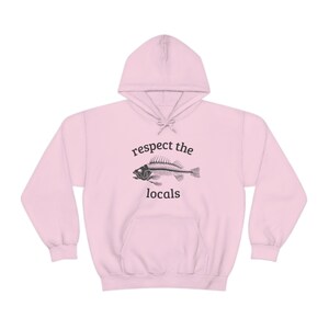 Respect the Locals Hoodie Fish Bone Sweatshirt Gifts for Surfers Beach Print Holiday Hoodie Sea Conservation Protect the Ocean Shirt image 7