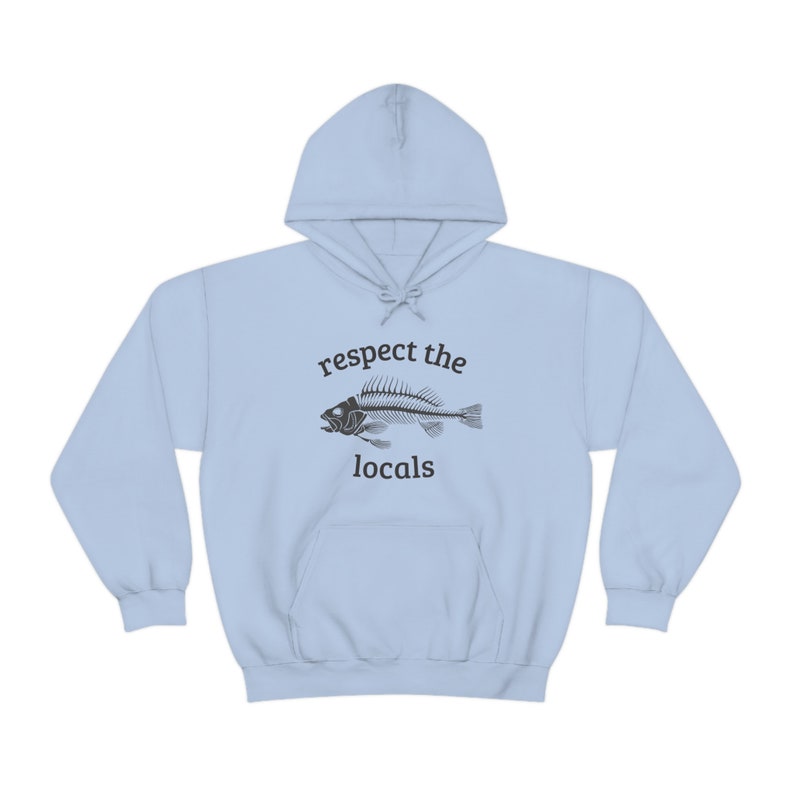 Respect the Locals Hoodie Fish Bone Sweatshirt Gifts for Surfers Beach Print Holiday Hoodie Sea Conservation Protect the Ocean Shirt image 8