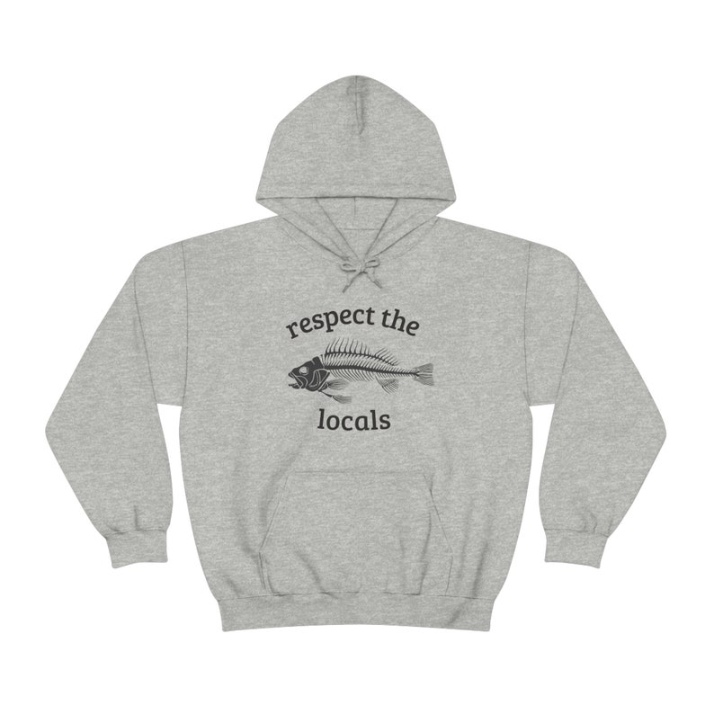 Respect the Locals Hoodie Fish Bone Sweatshirt Gifts for Surfers Beach Print Holiday Hoodie Sea Conservation Protect the Ocean Shirt image 6
