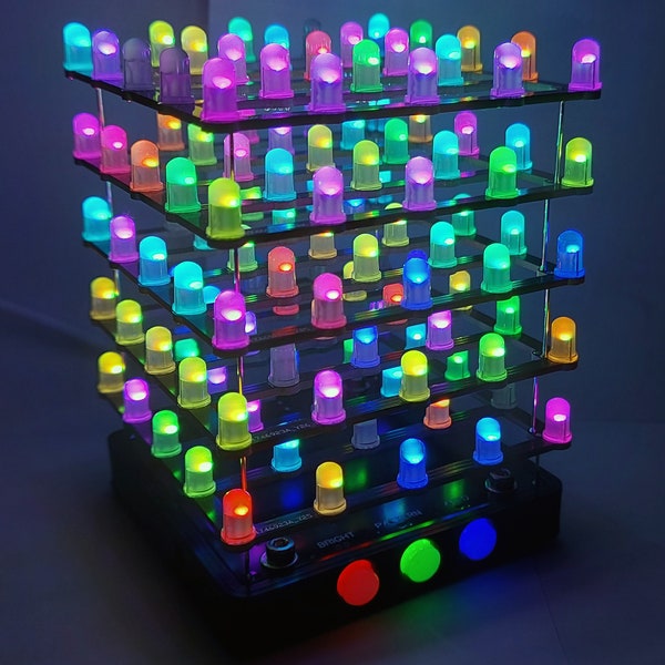 Cube LED RVB 5x5x5 avec fonction d'analyseur de spectre