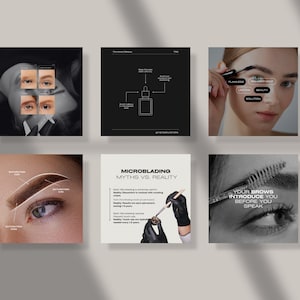 Microblading Instagram Coach Aesthetic Post Templates, PMU Brow Techs ...