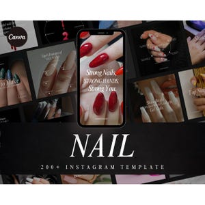 Nail Tech Instagram Coach Aesthetic Post Templates, Nail Artist, Nail Technician, Manicure Pedicure Beauty Social Media Business, Canva