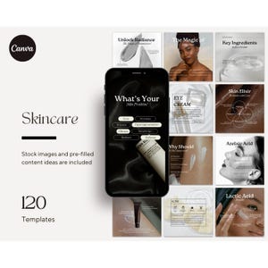 Coach soins de la peau, modèles Instagram modifiables, article d'esthéticienne élégante sur les réseaux sociaux, citations beauté, modèle de dermatologue, soins de la peau Canva