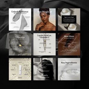 Skincare Coach Editable Instagram Templates, Elegant Esthetician Social Media Post, Beauty Quotes, Dermatologist Template, Skincare Canva image 2