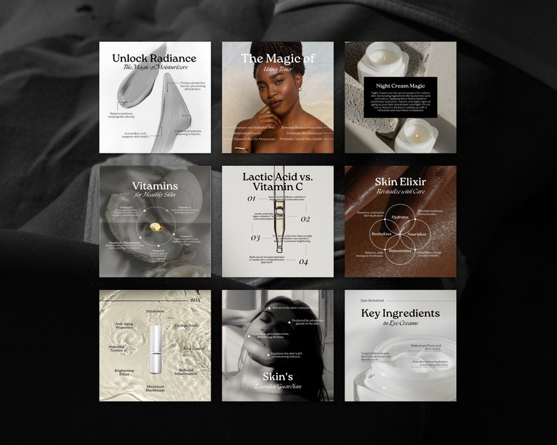 Skincare Coach Editable Instagram Templates, Elegant Esthetician Social Media Post, Beauty Quotes, Dermatologist Template, Skincare Canva image 2