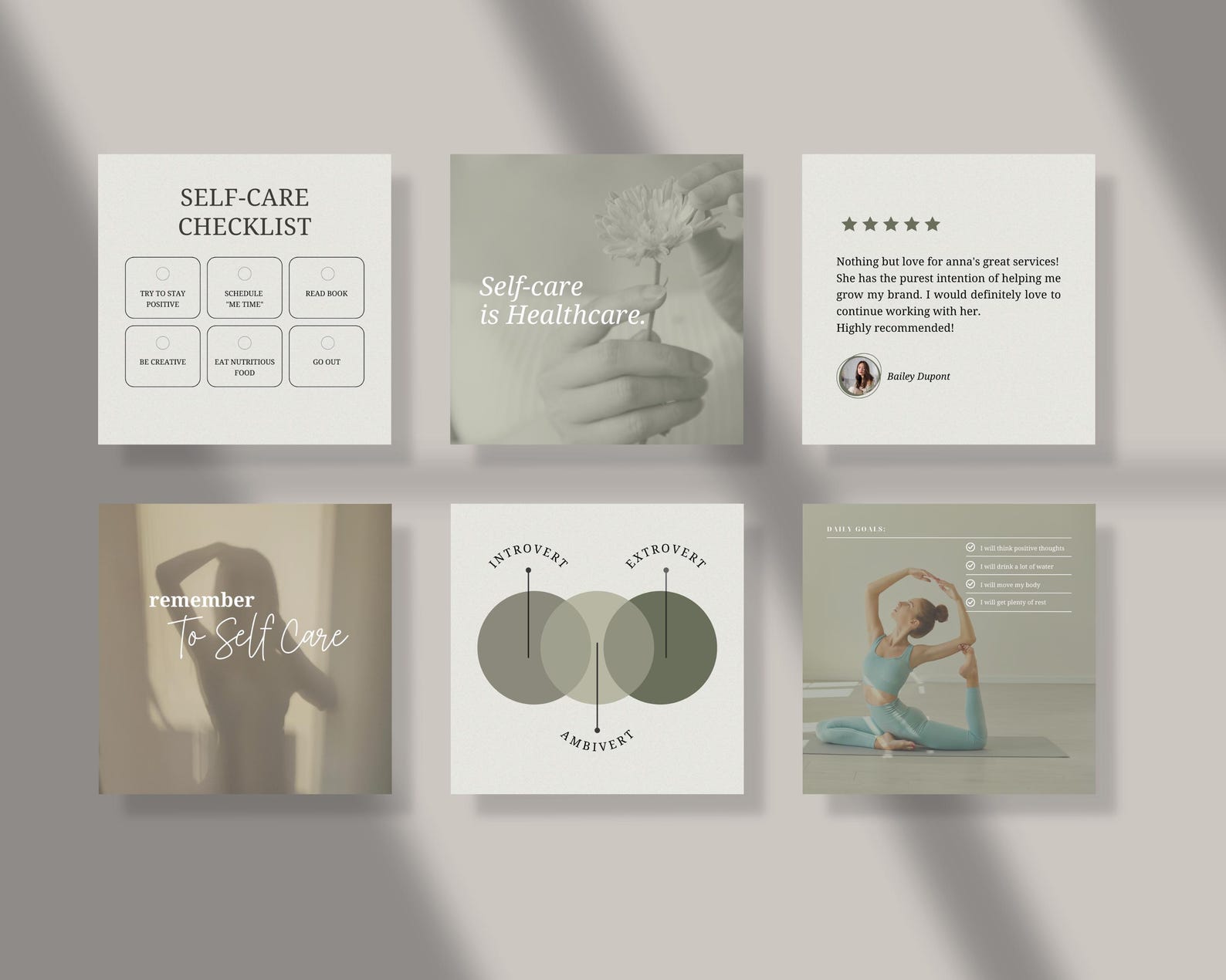 Self Care Instagram Coach Post Template | Mental Health and Wellness ...