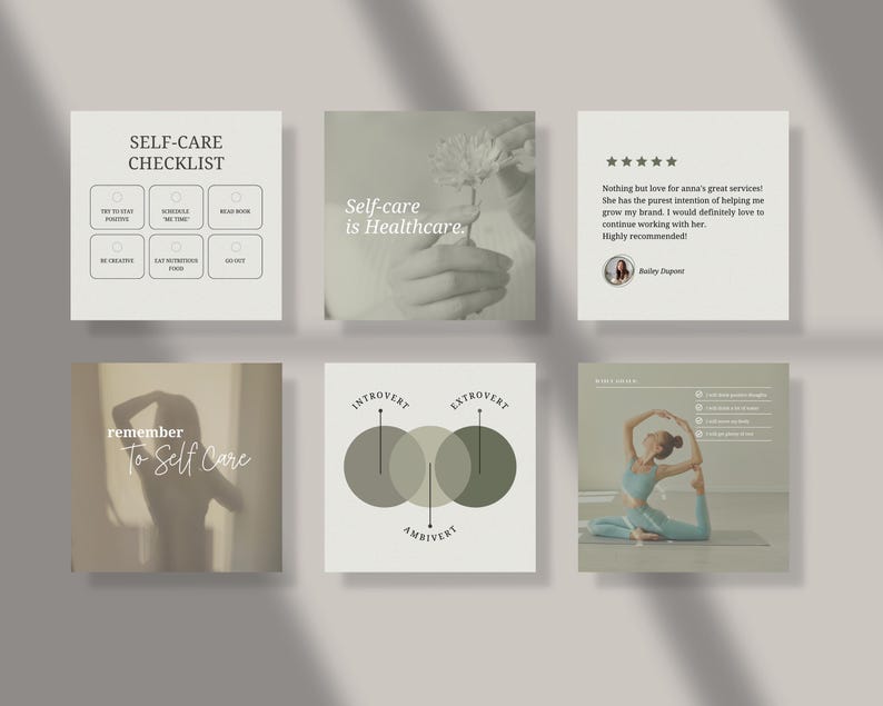 Self Care Instagram Coach Post Template | Mental Health and Wellness ...