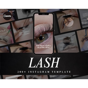 Lash Tech Luxury Instagram Post Templates, Lash Artist Branding, Lash Stylist, Eyelashes Extension, Aesthetic Beauty Posts, Editable Canva