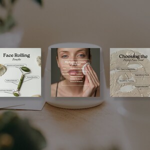Skincare Coach Editable Instagram Templates, Elegant Esthetician Social Media Post, Beauty Quotes, Dermatologist Template, Skincare Canva image 9