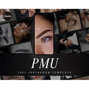 Microblading Instagram Coach Aesthetic Post Templates, PMU Brow Techs Social Media Business, Permanent Makeup Artist, Editable Canva Content