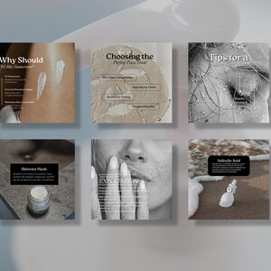 Skincare Coach Editable Instagram Templates, Elegant Esthetician Social Media Post, Beauty Quotes, Dermatologist Template, Skincare Canva image 3