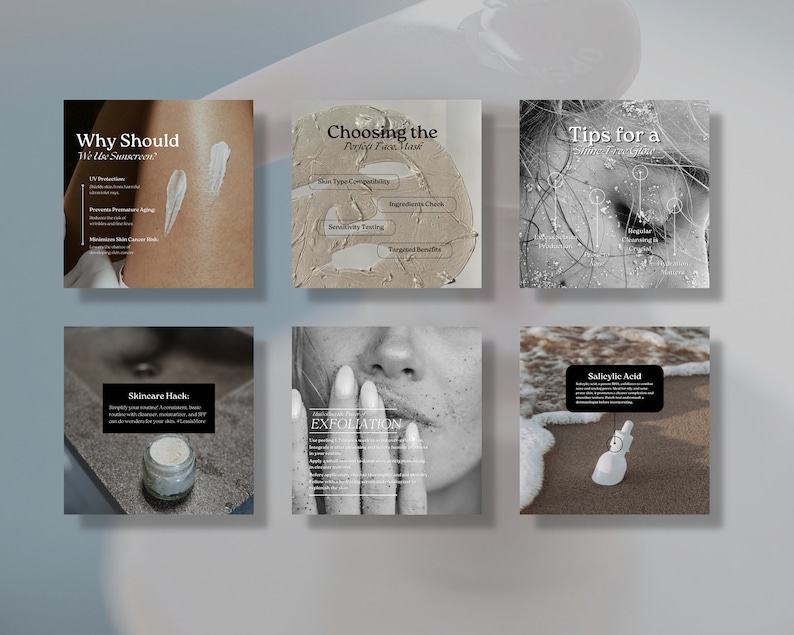 Skincare Coach Editable Instagram Templates, Elegant Esthetician Social Media Post, Beauty Quotes, Dermatologist Template, Skincare Canva image 3
