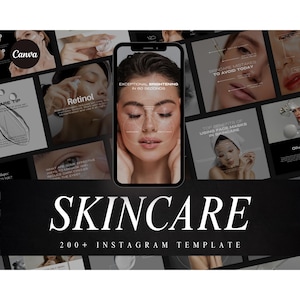 Modelli Instagram per la cura della pelle Post estetici, Business sui social media per la cura della pelle, Estetista di lusso, Dermatologo, Canva