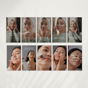 Puede incluir: Una serie de seis plantillas de historias de Instagram que muestran a una mujer aplic&aacute;ndose una mascarilla facial. El texto en las plantillas dice: "La mascarilla se aplica despu&eacute;s del limpiador y antes de la crema hidratante", "Limpia los parches con un limpiador suave para una piel m&aacute;s brillante y suave", "Aplica la mascarilla de manera uniforme, evitando el &aacute;rea de los ojos", "Deja el parche puesto durante 15 minutos para una tez radiante", "Aplica el parche de forma constante para obtener los mejores resultados", y "Beneficios del enmascaramiento facial regular: Mayor hidrataci&oacute;n de la piel, Mejora de la textura de la piel, Reducci&oacute;n de los brotes de acn&eacute;, Reducci&oacute;n de los signos del envejecimiento, Mayor elasticidad de la piel, Limpieza profunda y exfoliaci&oacute;n, Minimizaci&oacute;n y reafirmaci&oacute;n de los poros, Mayor luminosidad de la piel".