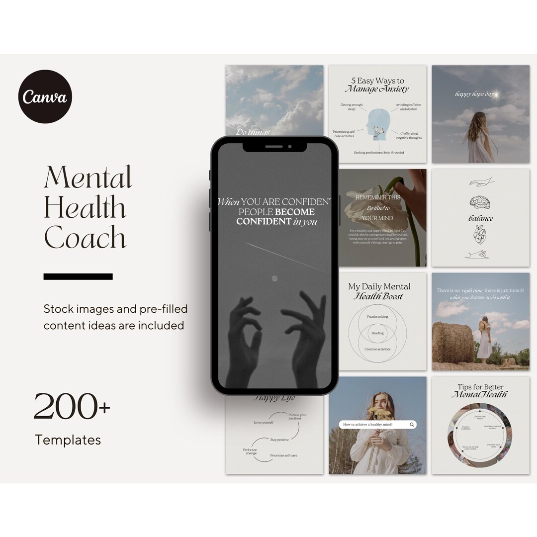 Mental Health Instagram Post Template Canva Social Media Engagement ...