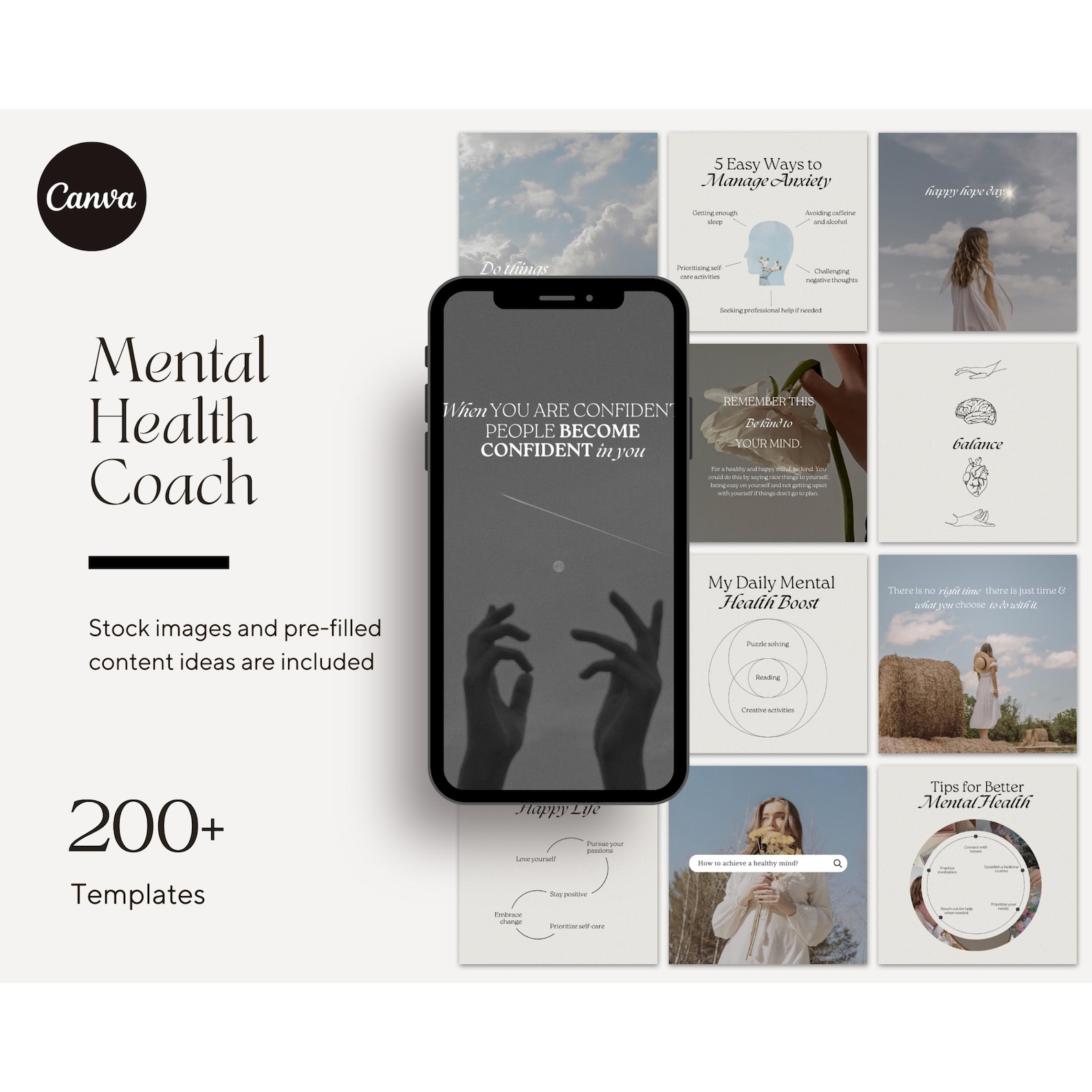 Mental Health Instagram Post Template Canva Social Media Engagement ...