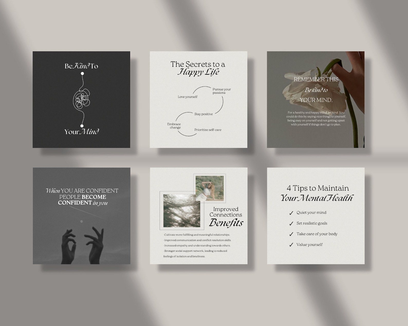 Mental Health Instagram Post Template Canva Social Media Engagement ...