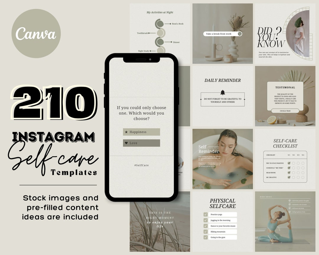Self Care Instagram Template Post Mental Health and Wellness - Etsy