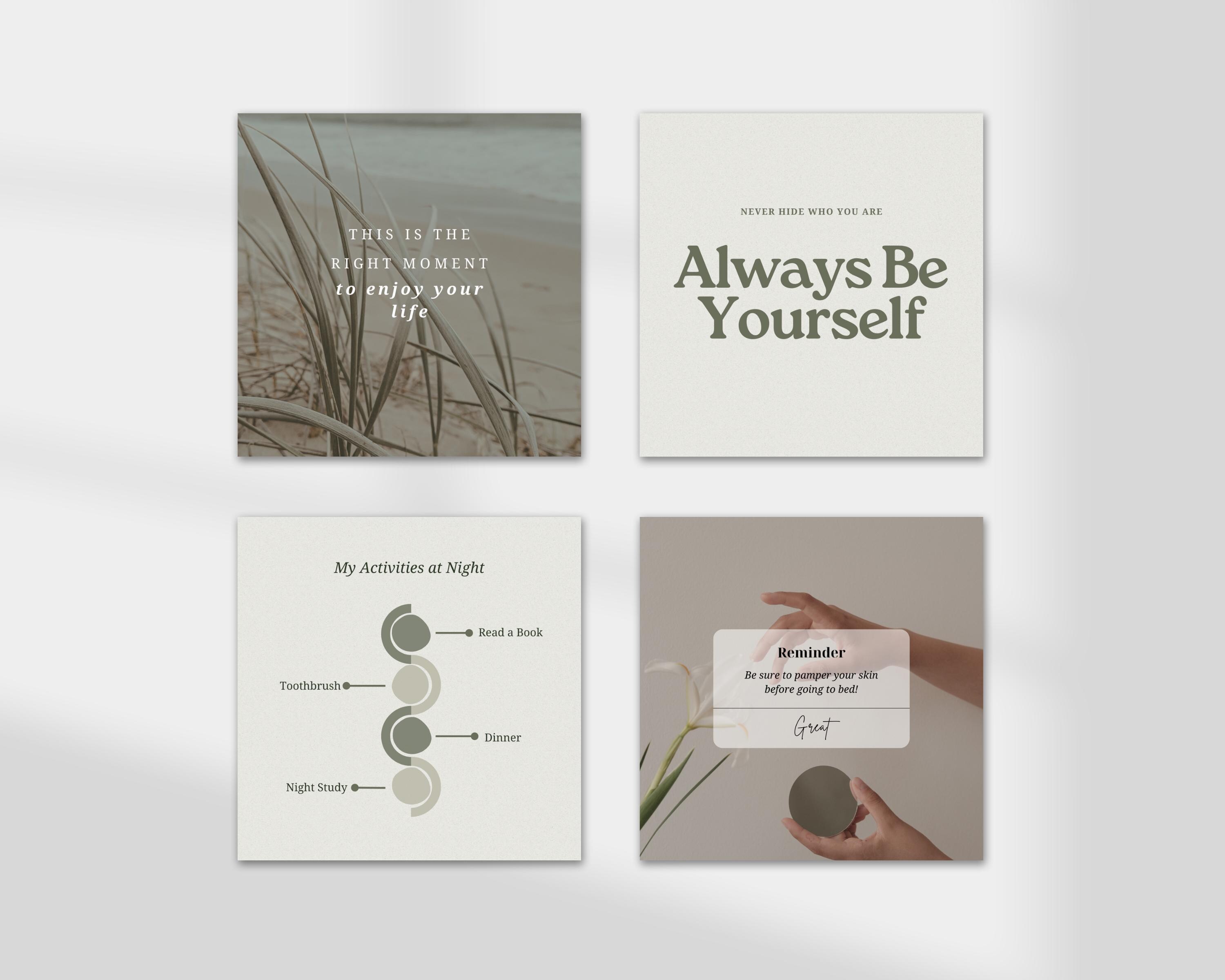 Self Care Instagram Coach Post Template | Mental Health and Wellness ...