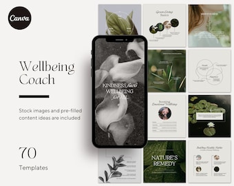 Holistic Coach Aesthetic Instagram Template, Health and Wellness Post ...
