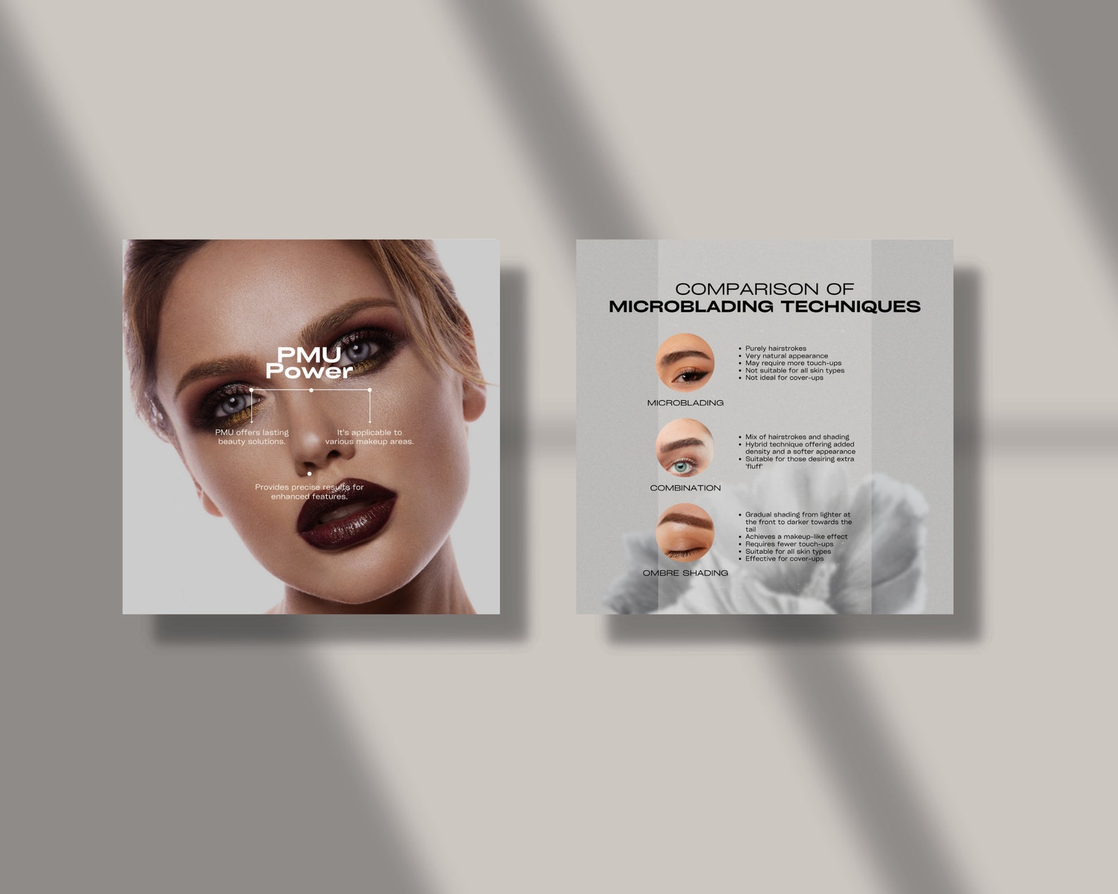 Microblading Instagram Coach Aesthetic Post Templates, PMU Brow Techs ...
