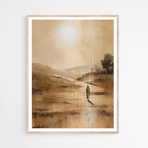 Let there be light DIGITAL DOWNLOAD, Modern Boho Jesus Bible Printable Wall Art, Digital Print Art Bible Painting, Christian Faith Gift