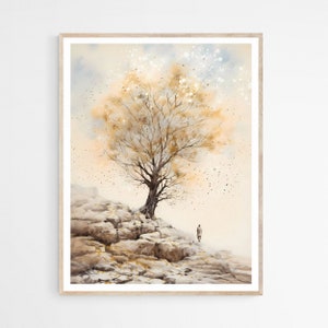Parable of the Mustard Seed Wall Art, Digital Print, Modern Jesus Art, Bible Verse Painting, Christian Faith Gift, Jesus Poster,Mustard Tree