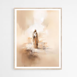 Virgin Mary and Baby Jesus DIGITAL DOWNLOAD ,Modern Jesus Bible Printable Wall Art, Digital Print Art Bible Painting, Christian Faith Gift