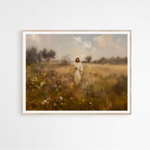Jesus Holding Lamb DIGITAL DOWNLOAD, Parable of The Lost Sheep, The Journey Home, Printable Wall Art, Christian Faith Gift, Good Shepherd