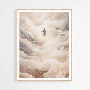 Moses Parting the Red Sea DIGITAL DOWNLOAD, Modern Jesus Bible Printable Wall Art,Digital Print Art Boho Bible Painting,Christian Faith Gift