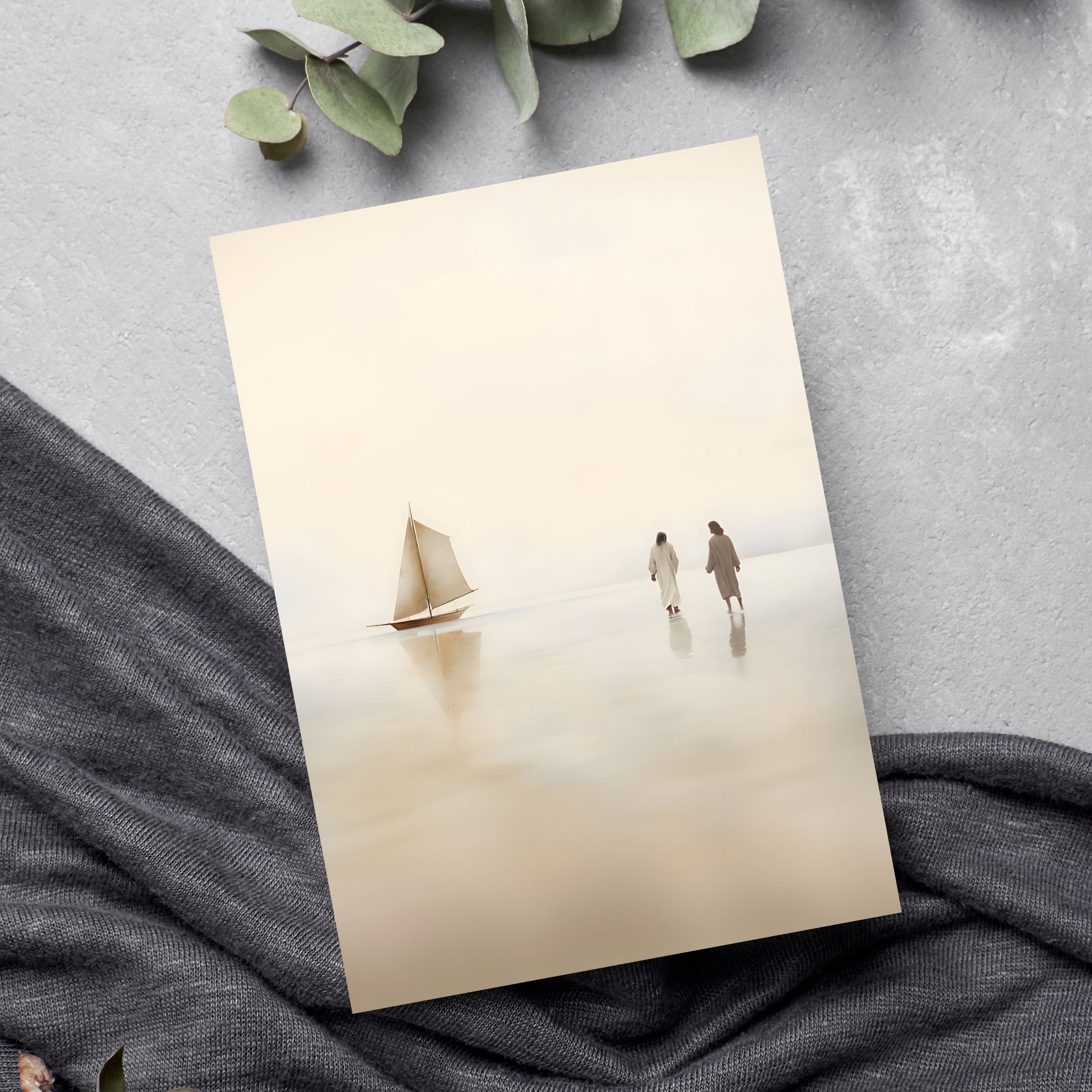 Jesus and Peter Walk on Water DIGITAL DOWNLOAD, Modern Jesus Bible ...