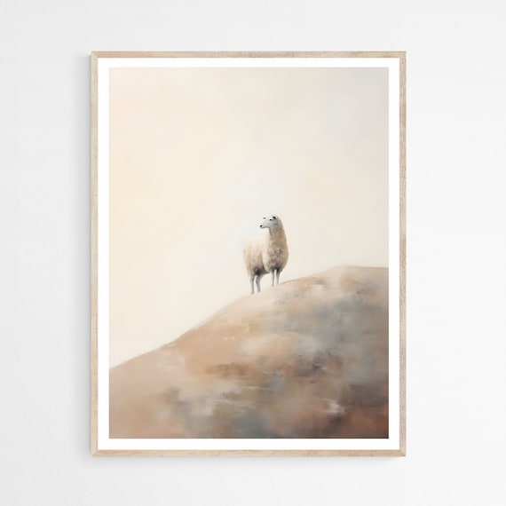 Parable of the Lost Sheep, The Lamb, Modern Jesus Bible Printable Wall Art, Christian Faith Gift, Good Shepherd, Religious Home Décor